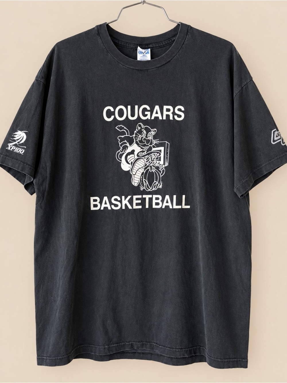 90s Basketball Tee Single Stitch Cougars Basketball XL